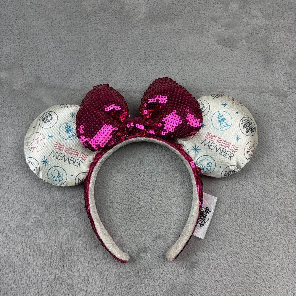 Disney Parks Disney Vacation Club Minnie Mouse Sequin Ears Headband Adult Size